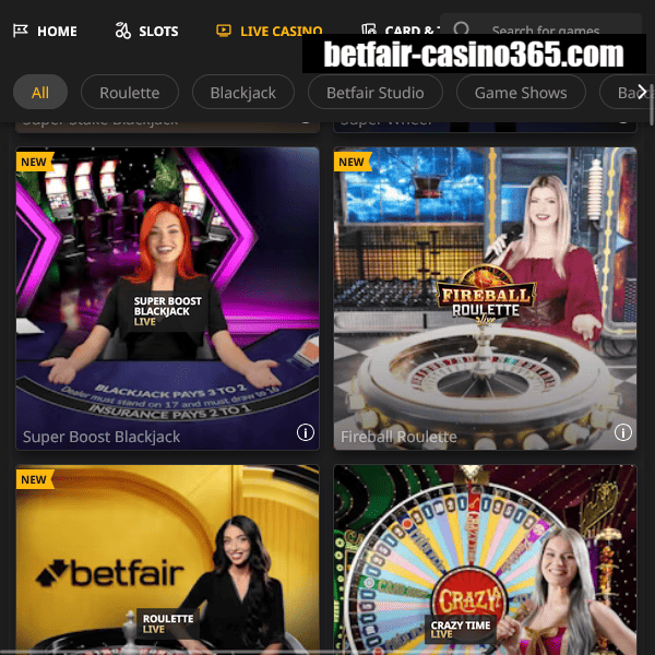 Betfair Live Roulette and Crazy Time